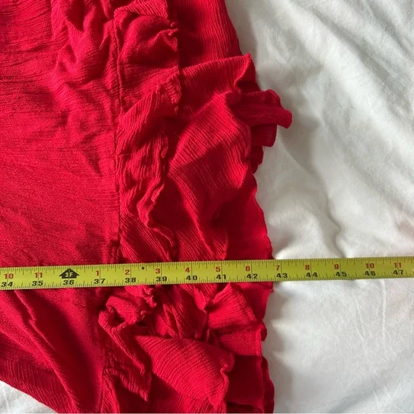 Cherry Red Free People Boho Asymmetrical Adella Maxi Slip - XS - Picture 7 of 7